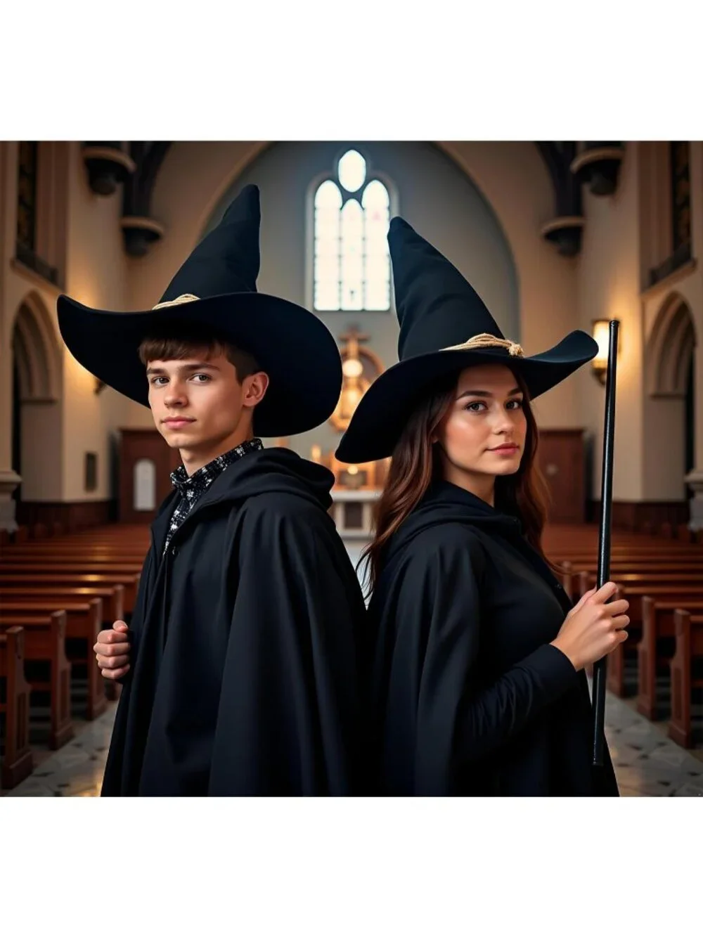 Adult Wizard Black Hat Halloween Costume Pointed Scarecrow Cap For Theme Parties